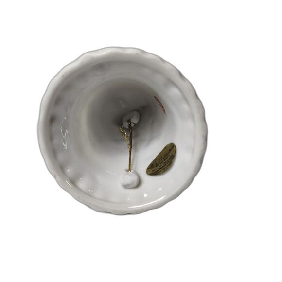 K’s Collection White Doves Porcelain Bell w/ Flowers Ribbon 5.5 Inch - Picture 3 of 4